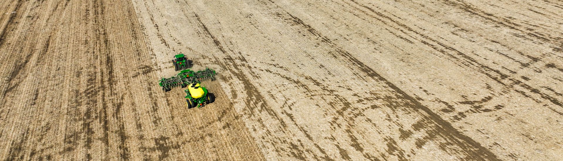 Areial image of spring wheat planting